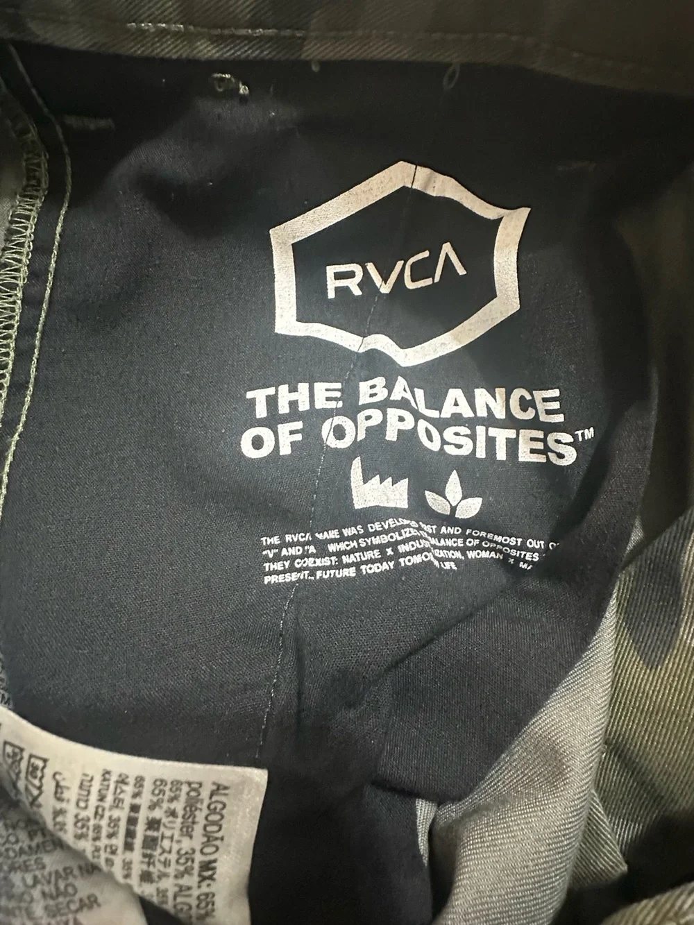 RVCA Americana Fit Camo Cargo Pants Men’s Size 32 Green Camouflage Straight Leg